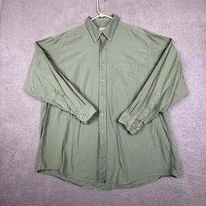 Brooks Brothers Sport Shirt‎ Mens XL Olive Green Button Down Long Sleeve Casual